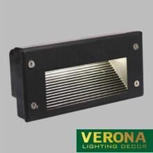 Đèn âm cầu thang Verona L150 x H70 - 3W, Vỏ Đen