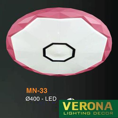 Đèn mâm Verona ốp trần Led Mica Ø400, ánh sáng 3 chế độ