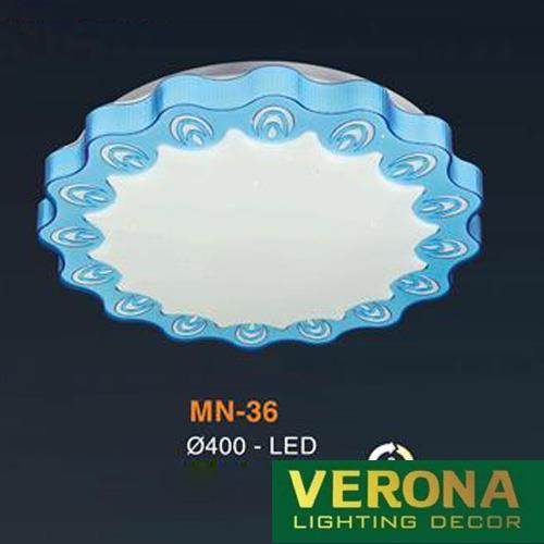 Đèn mâm Verona ốp trần Led Mica Ø400, ánh sáng 3 chế độ