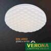 Đèn mâm Verona ốp trần Mica Ø380 x H100, ánh sáng 3 chế độ