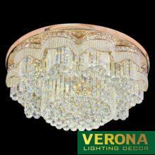 Đèn mâm Verona ốp trần pha lê Ø800 x H520, ánh sáng 3 chế độ