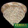 Đèn mâm Verona ốp trần pha lê Ø600 x H480, LED SMD, ánh sáng 3 chế độ