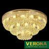 Đèn mâm Verona ốp trần pha lê Ø1000 x H450, LED SMD, ánh sáng 3 chế độ
