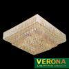 Đèn mâm Verona ốp trần pha lê Vuông Ø1000 x H420, LED SMD, ánh sáng 3 chế độ