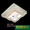 Đèn mâm Verona ốp trần pha lê Vuông Ø500 x H150, ánh sáng 3 chế độ