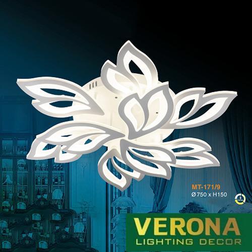 Đèn mâm Verona ốp trần Led Ø750 x H150, có remoe, ánh sáng 3 chế độ