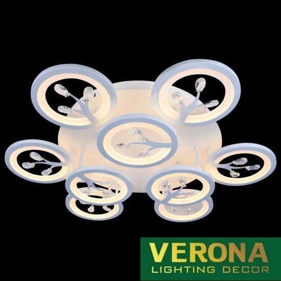 Đèn mâm Verona ốp trần Led Ø700 x H100, có remote, ánh sáng 3 chế độ