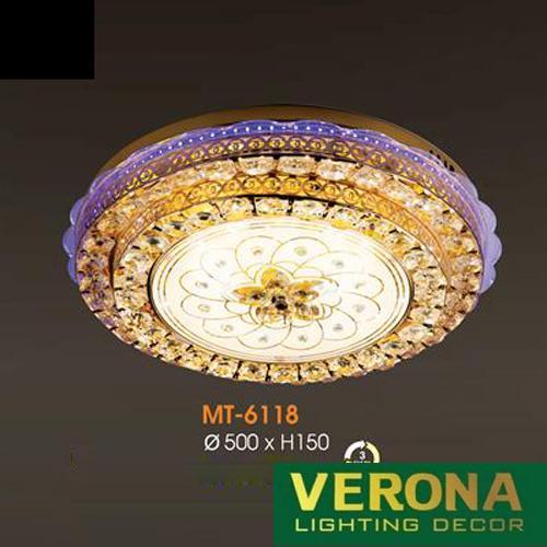 Đèn mâm Verona ốp trần Led Ø500 x H150, ánh sáng 3 chế độ