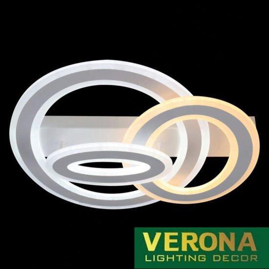Đèn mâm Verona ốp trần Led Ø500 x H100, Có Remote, ánh sáng 3 chế độ