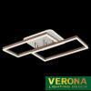 Đèn mâm Verona ốp trần Led Màu Cafe L850 x 500 x H200, Có Remote, ánh sáng 3 chế độ