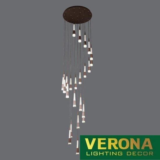 Đèn thả Verona Ø600 x H2500, LED 3000K, màu cafe
