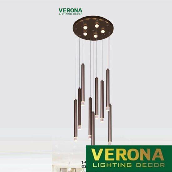 Đèn thả Verona Ø380 x H1500, LED 3000K, màu cafe