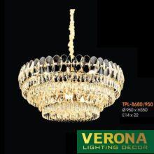 Đèn thả pha lê Verona Ø950 x H350, E14 x 22
