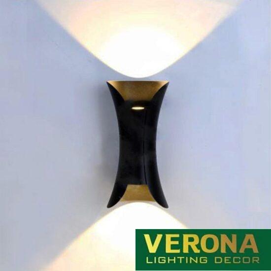 Đèn tường ngoài trời Verona L100 x H200 - 3W x 2, vỏ đen