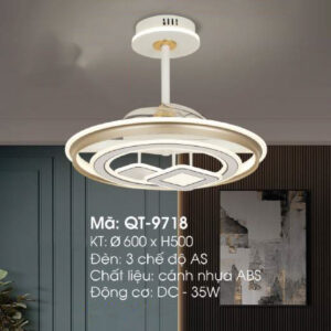 Quạt trần đèn trang trí Verona QT-9718 Ø600 x H500