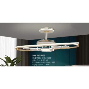 Quạt trần đèn trang trí Verona QT-9720 Ø980 x310x H500