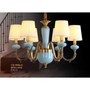 Đèn chùm đồng Verona Ø750*H530 - E14*6