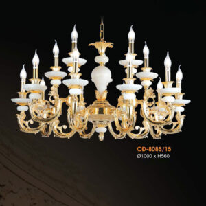 Đèn chùm đồng chao đá ngọc Veronia Ø1000*H560