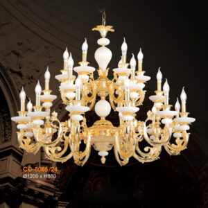 Đèn chùm đồng chao đá ngọc Veronia Ø1200*H880