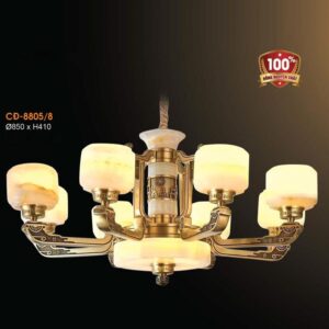 Đèn chùm đồng chao đá ngọc Verona Ø850*H410