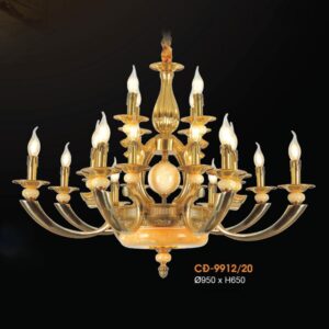 Đèn chùm đồng chao đá ngọc Verona Ø950*H6500-E14*20