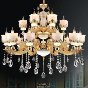 Đèn chùm nến chao đá ngọc Ø1150*H750