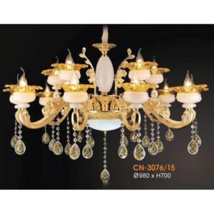 Đèn chùm nến chao đá ngọc Ø980*H700