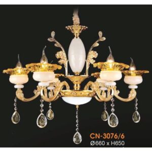 Đèn chùm nến chao đá ngọc Ø660*H650