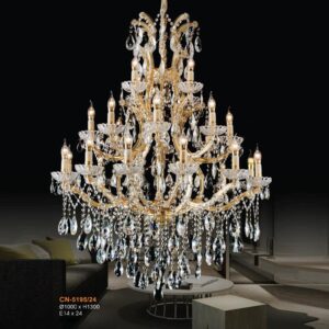 Đèn chùm pha lê nến Ø1000xH1300, E14x24