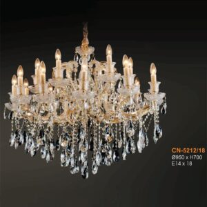 Đèn chùm pha lê nến Ø950xH700, E14x18