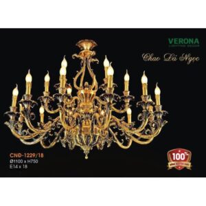 Đèn chùm nến đồng Ø1100*H750, E14*18