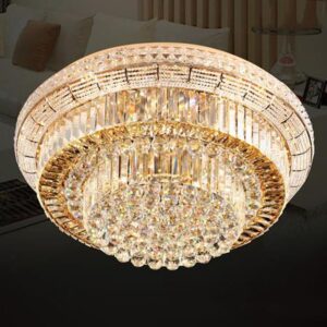 Đèn mâm Verona ốp trần pha lê Ø950 x H350, LED SMD, ánh sáng 3 chế độ