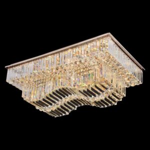 Đèn mâm Verona ốp trần pha lê L980 x W680, ánh sáng 3 chế độ