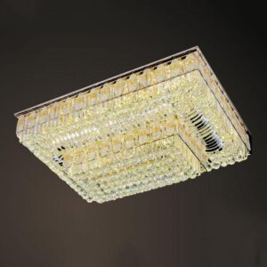 Đèn mâm Verona ốp trần pha lê L1050 x W750, ánh sáng 3 chế độ