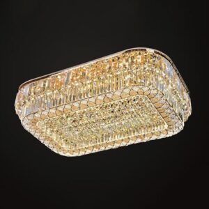 Đèn mâm Verona ốp trần pha lê L1200 x W800, ánh sáng 3 chế độ