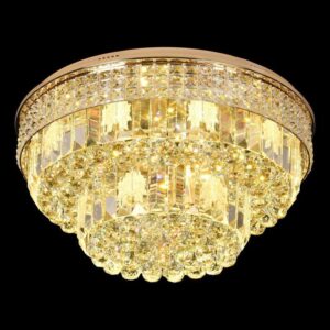 Đèn mâm Verona ốp trần pha lê Ø600 x H320, LED SMD, ánh sáng 3 chế độ