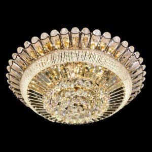 Đèn mâm Verona ốp trần pha lê Ø600 x H300, LED SMD, ánh sáng 3 chế độ