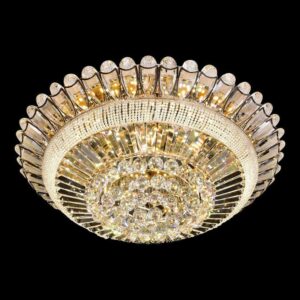 Đèn mâm Verona ốp trần pha lê Ø800 x H320, LED SMD, ánh sáng 3 chế độ