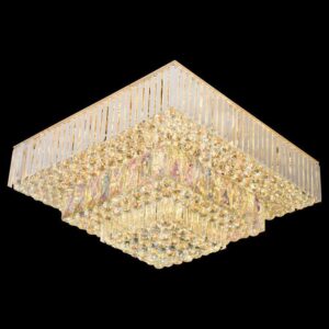 Đèn mâm Verona ốp trần pha lê Vuông Ø800 x H420, LED SMD, ánh sáng 3 chế độ