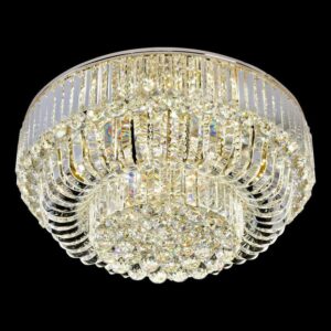 Đèn mâm Verona ốp trần pha lê Ø600 x H330, LED SMD, ánh sáng 3 chế độ