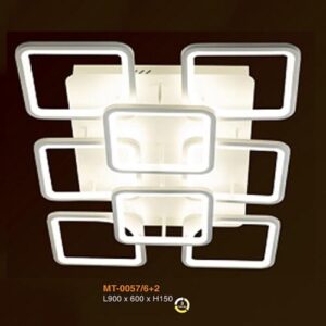 Đèn mâm Verona ốp trần Led L900 x 600 x H150, ánh sáng 3 chế độ