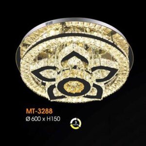 Đèn mâm Verona ốp trần pha lê Ø600 x H150, ánh sáng 3 chế độ