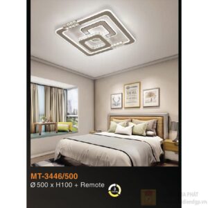 Đèn mâm led có remote Verona Ø500*H100 - 3 chế độ