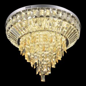 Đèn mâm Verona ốp trần pha lê Ø600 x H300, ánh sáng 3 chế độ