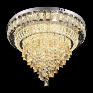 Đèn mâm Verona ốp trần pha lê Ø800 x H350, ánh sáng 3 chế độ