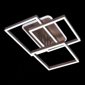 Đèn mâm Verona ốp trần Led Màu Cafe L550 x 500 x H150, Có Remote, ánh sáng 3 chế độ