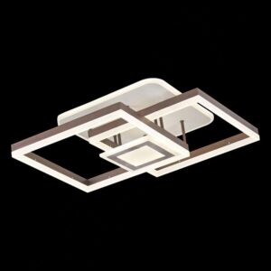 Đèn mâm Verona ốp trần Led Màu Cafe L600 x 800 x H200, Có Remote, ánh sáng 3 chế độ