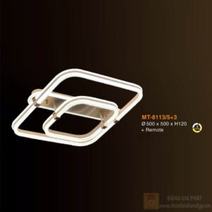 Đèn mâm led Veronia Ø500 x 500 x H120, Có Remote, ánh sáng 3 chế độ