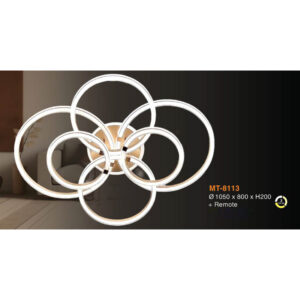 Đèn mâm led Veronia Ø1050 x 800 x H200, Có Remote, ánh sáng 3 chế độ