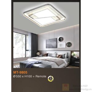 Đèn mâm led có remote Verona Ø550*H100 - 3 chế độ